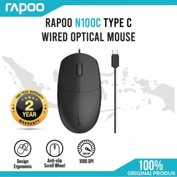 موس با سیم Rapoo (Type-C) مدل N100C